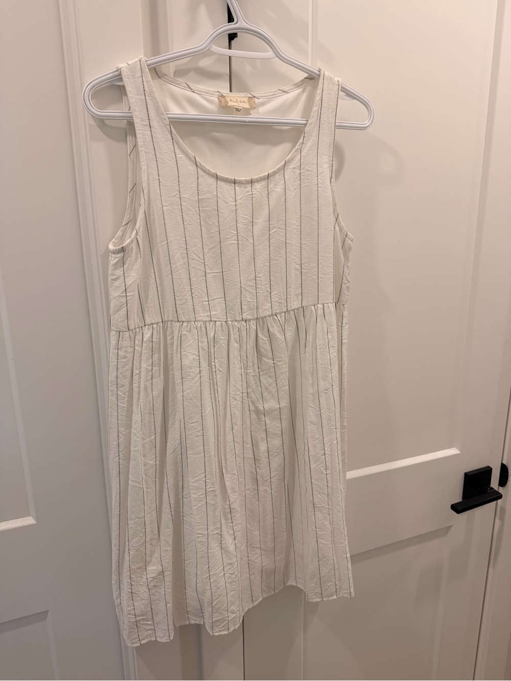 Altar'd State White Striped Sleeveless Dress